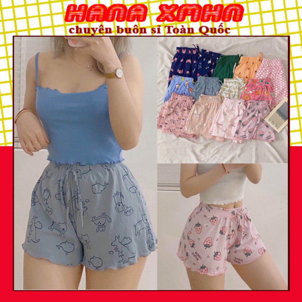 [QUẦN NỮ COTTON THÁI] Quần Đùi Nữ, Quần Ngủ Nữ Nhiều Hình Phối Áo 2 Dây Mặc Nhà cực Thoải Mái